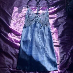 Blue lace lingerie from Victoria’s Secret